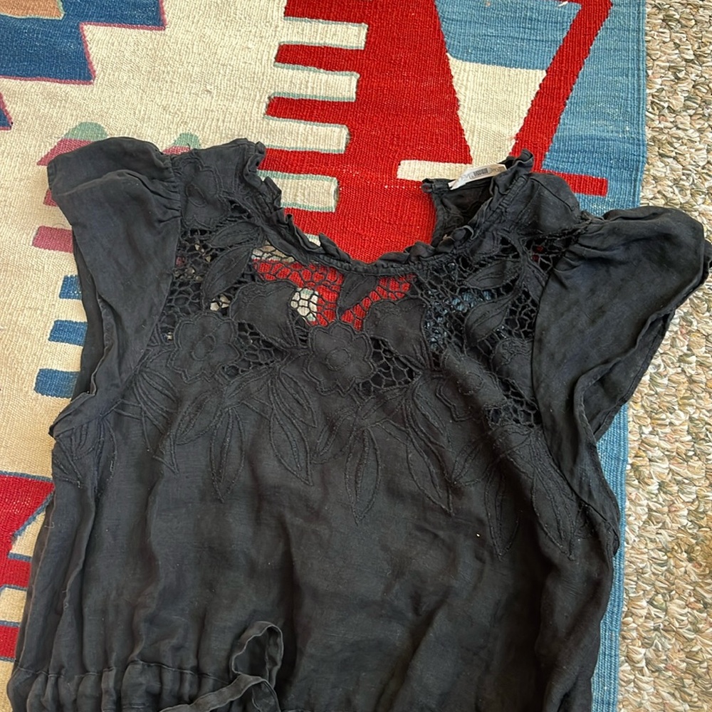 Ulla Johnson Amelie Black Linen Lace Dress - Medium 8 - Picture 8 of 8
